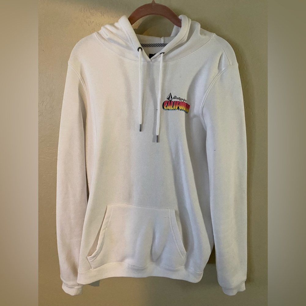 Volcom white pullover hoodie size medium